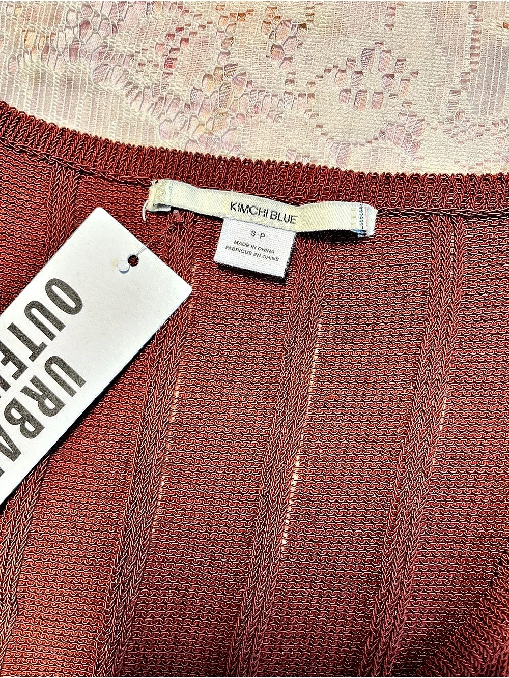 Kimchi Blue Button-Front Ribbed Cardigan Red Small NWT - Picture 5 of 7